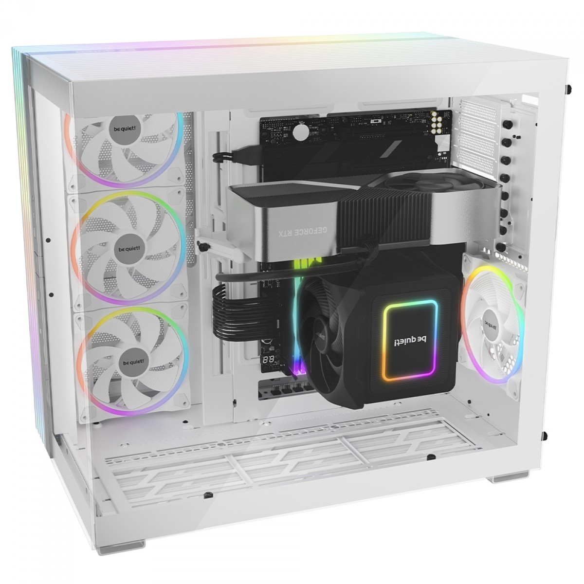 Gabinete Gamer Be Quiet Light Base 900 DX, ARGB, Full Tower, EATX, Vidro Temperado, Sem Fans, Branco, BGW70