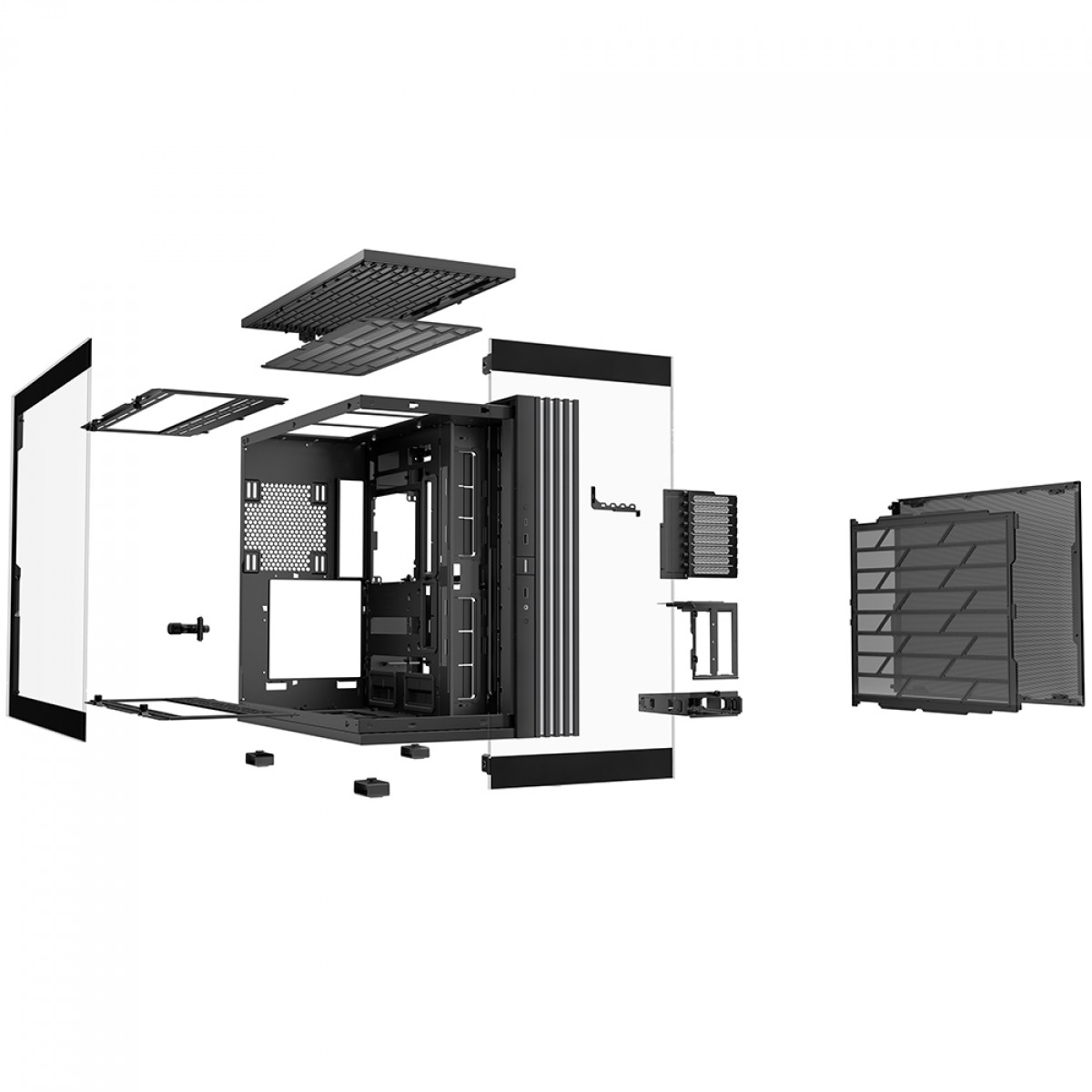 Gabinete Gamer Be Quiet Light Base 900 DX, ARGB, Full Tower, EATX, Vidro Temperado, Sem Fans, Preto, BGW69
