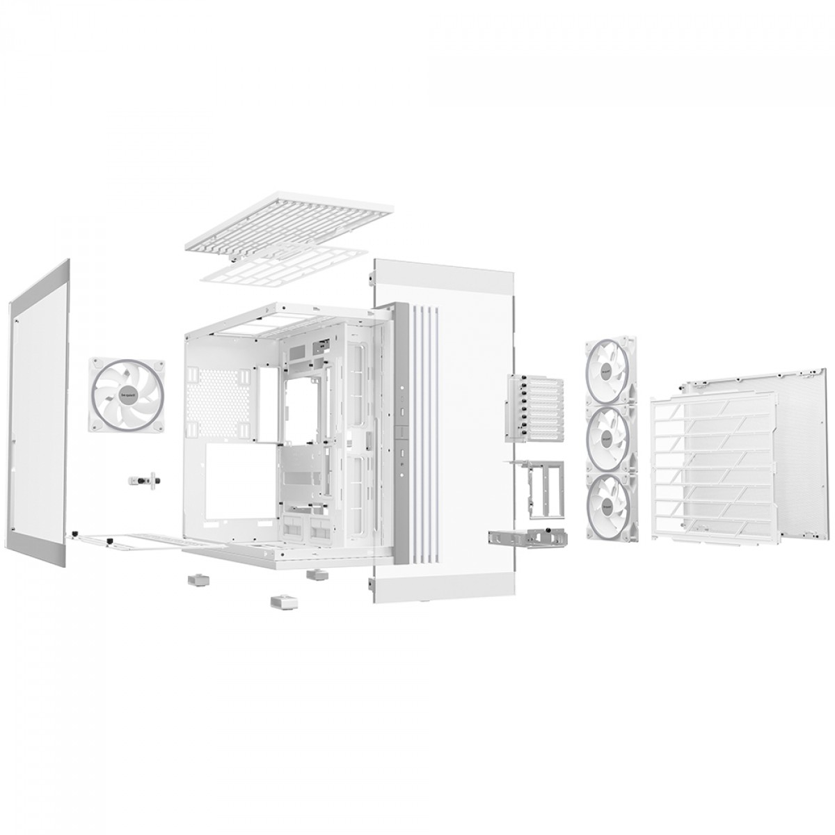 Gabinete Gamer Be Quiet Light Base 900 FX, ARGB, Full Tower, EATX, Vidro Temperado, Com 4 Fans, Branco, BGW72