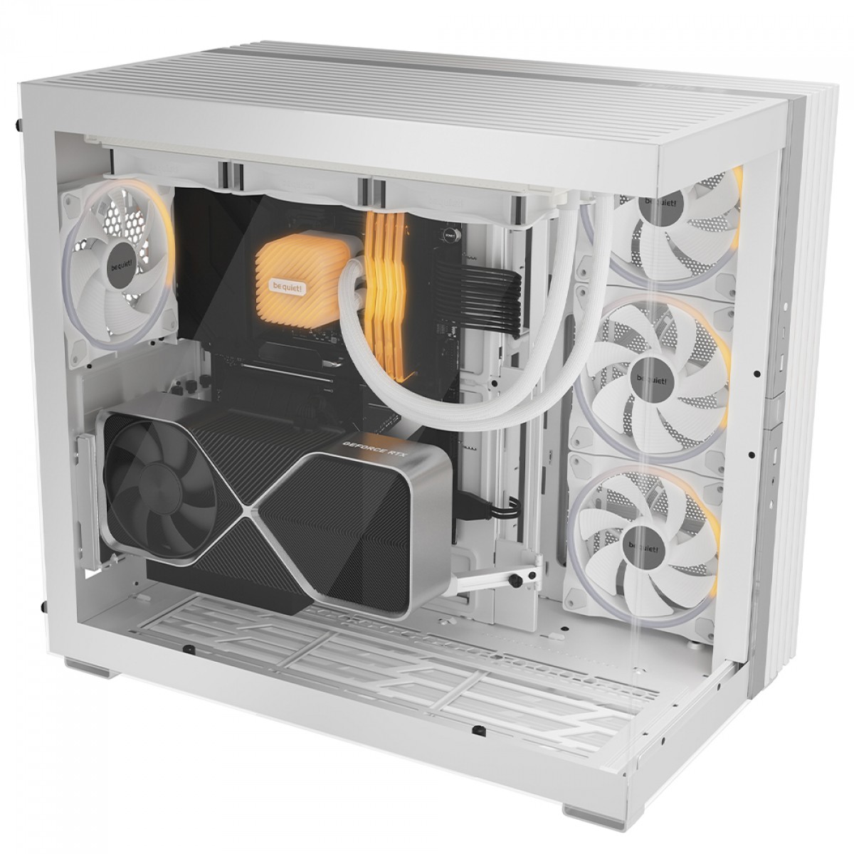 Gabinete Gamer Be Quiet Light Base 900 FX, ARGB, Full Tower, EATX, Vidro Temperado, Com 4 Fans, Branco, BGW72