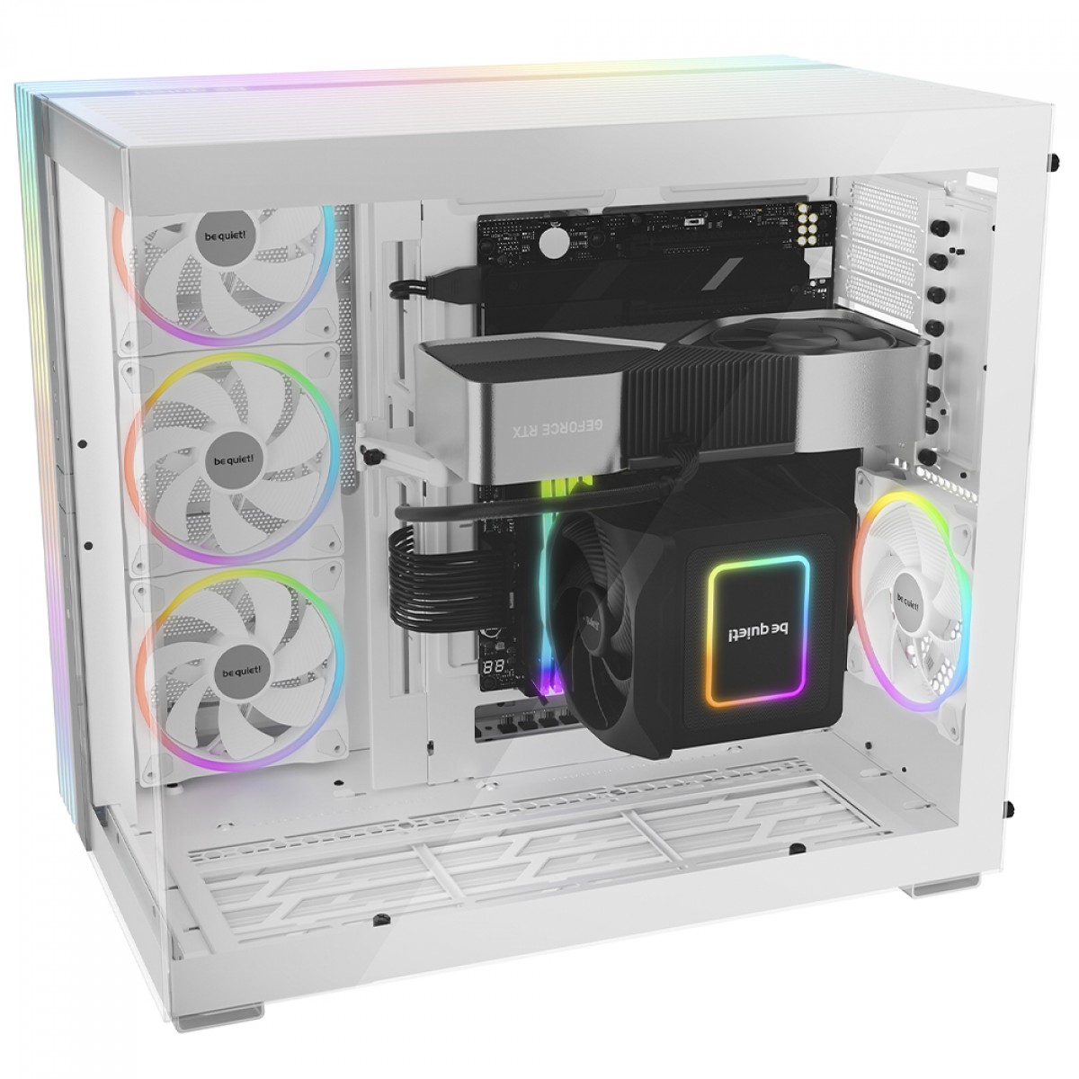 Gabinete Gamer Be Quiet Light Base 900 FX, ARGB, Full Tower, EATX, Vidro Temperado, Com 4 Fans, Branco, BGW72