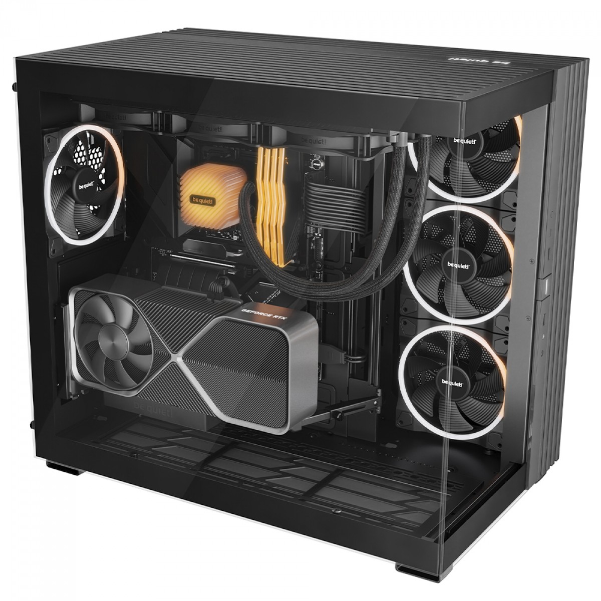 Gabinete Gamer Be Quiet Light Base 900 FX, ARGB, Full Tower, EATX, Vidro Temperado, Com 4 Fans, Preto, BGW71