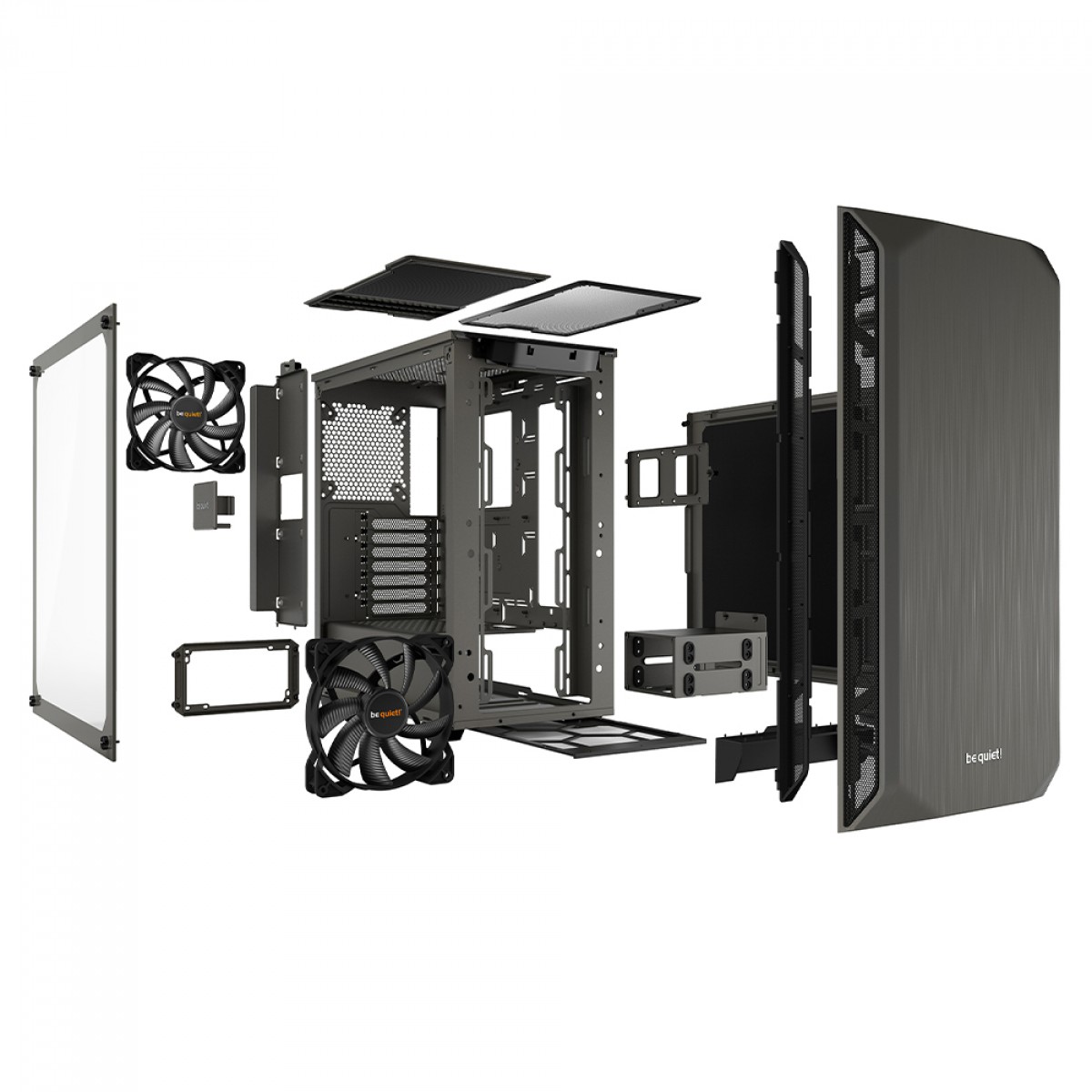 Gabinete Gamer Be Quiet Pure Base 500 Window, Mid Tower, ATX, Vidro Temperado, Com 2 Fans, Prata, BGW36
