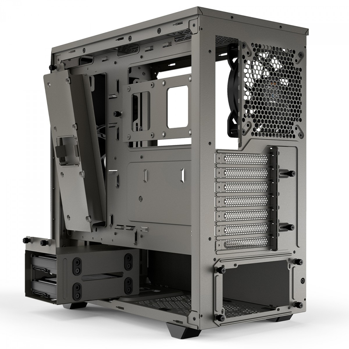 Gabinete Gamer Be Quiet Pure Base 500 Window, Mid Tower, ATX, Vidro Temperado, Com 2 Fans, Prata, BGW36