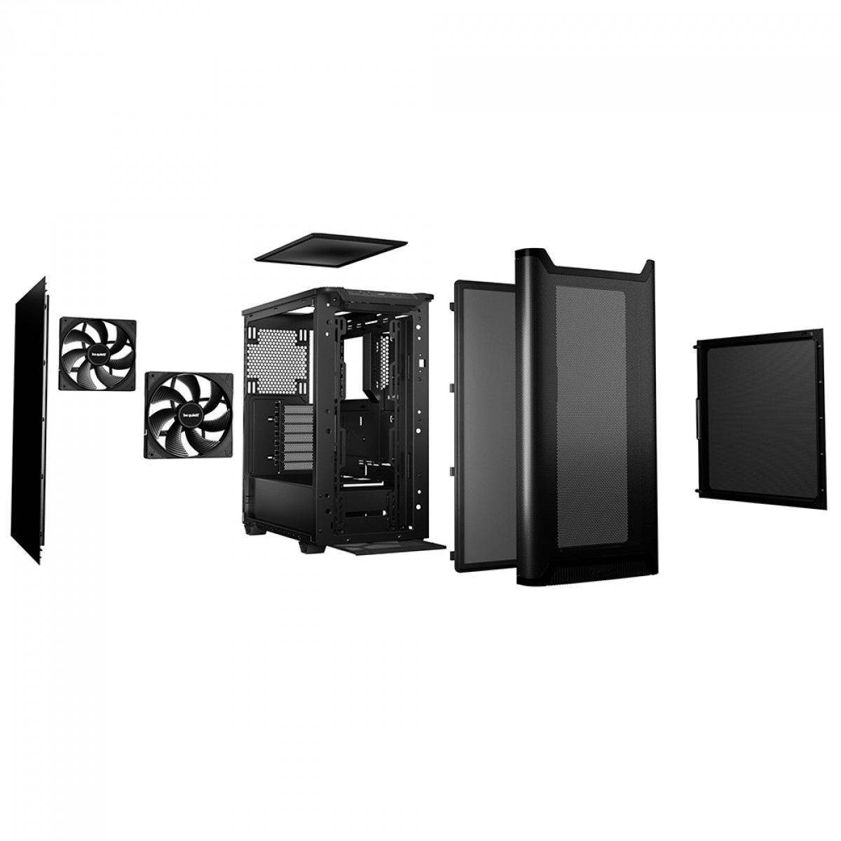 Gabinete Gamer Be Quiet Pure Base 501 Airflow, Mid Tower, ATX, Sem Fonte, Com 2 Fans, Preto, BG074