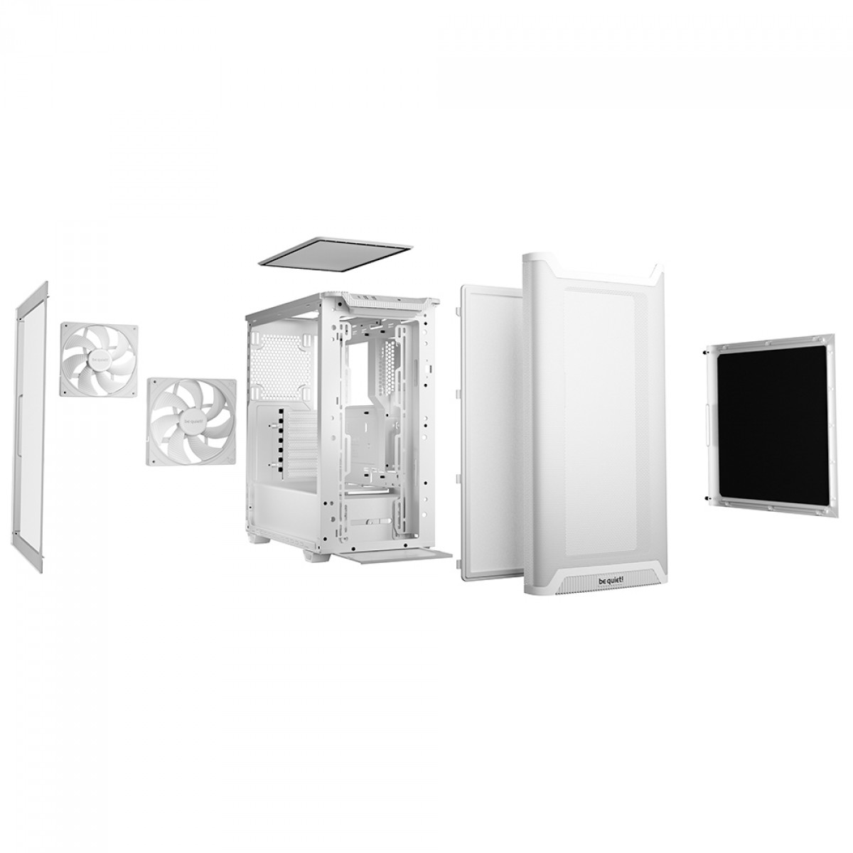 Gabinete Gamer Be Quiet Pure Base 501 Airflow Window, Mid Tower, Vidro Temperado, ATX, Sem Fonte, Com 2 Fans, Branco, BGW75