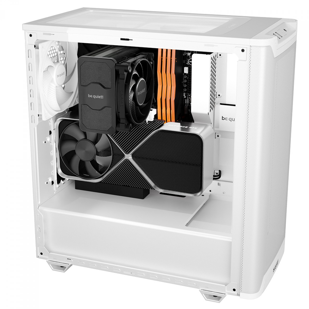 Gabinete Gamer Be Quiet Pure Base 501 Airflow Window, Mid Tower, Vidro Temperado, ATX, Sem Fonte, Com 2 Fans, Branco, BGW75