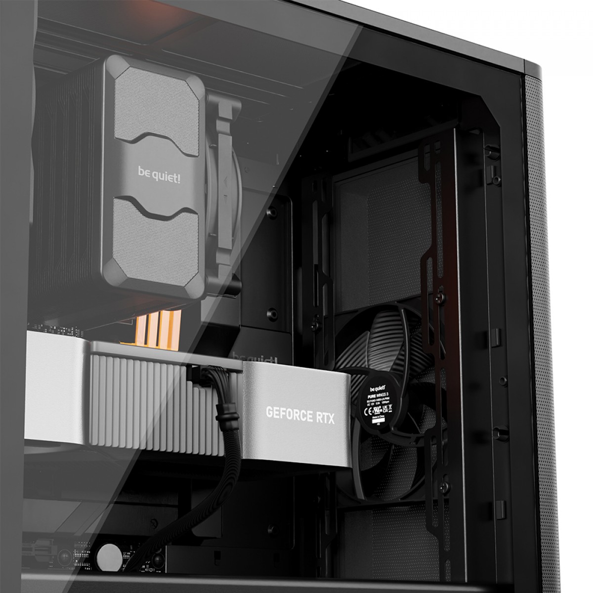 Gabinete Gamer Be Quiet Pure Base 501 Airflow Window, Mid Tower, Vidro Temperado, ATX, Sem Fonte, Com 2 Fans, Preto, BGW74