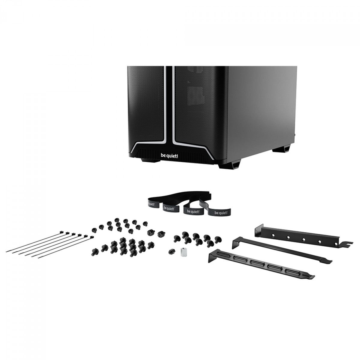 Gabinete Gamer Be Quiet Pure Base 501 DX, ARGB, Mid Tower, Vidro Temperado, ATX, Sem Fonte, Com 3 Fans, Preto, BGW76