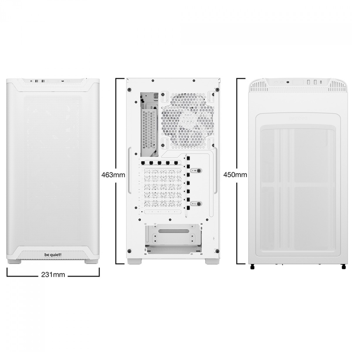 Gabinete Gamer Be Quiet Pure Base 501 LX, ARGB, Mid Tower, Vidro Temperado, ATX, Sem Fonte, Com 4 Fans, Branco, BGW79