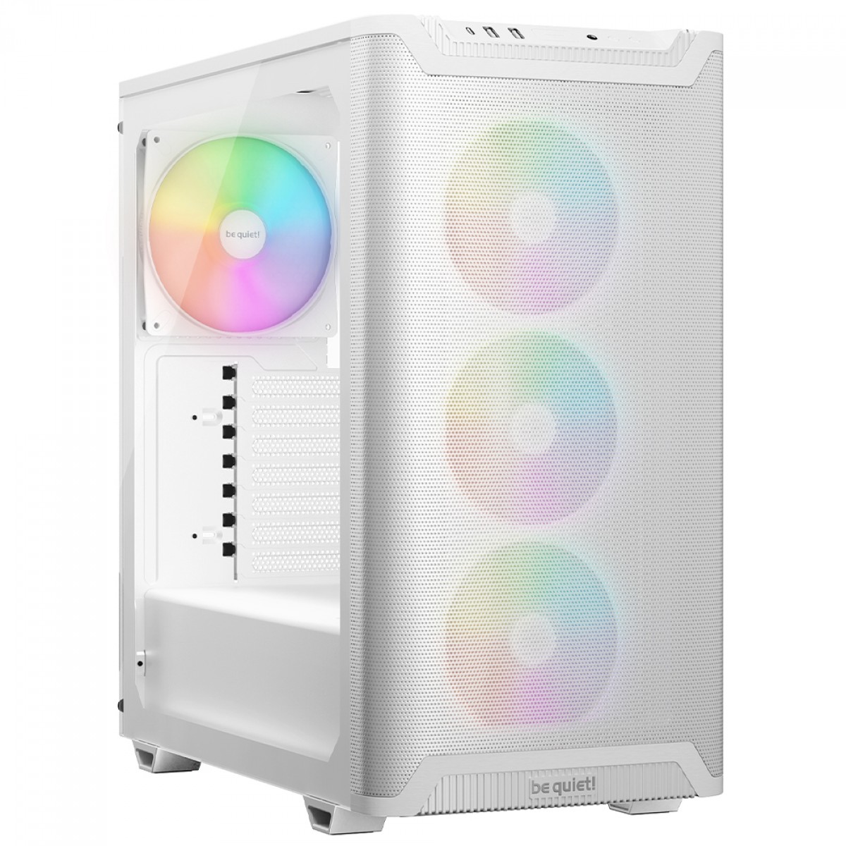 Gabinete Gamer Be Quiet Pure Base 501 LX, ARGB, Mid Tower, Vidro Temperado, ATX, Sem Fonte, Com 4 Fans, Branco, BGW79