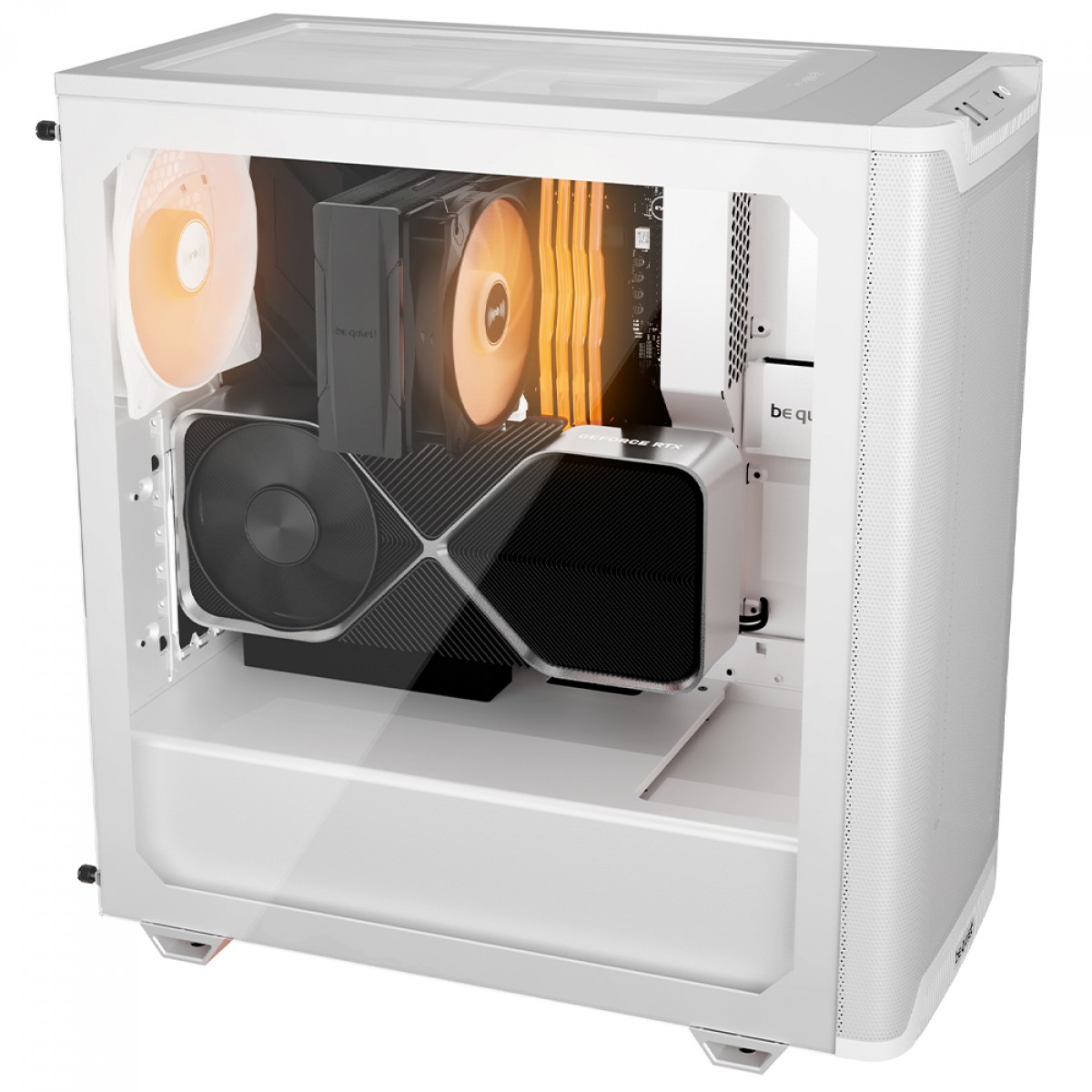 Gabinete Gamer Be Quiet Pure Base 501 LX, ARGB, Mid Tower, Vidro Temperado, ATX, Sem Fonte, Com 4 Fans, Branco, BGW79