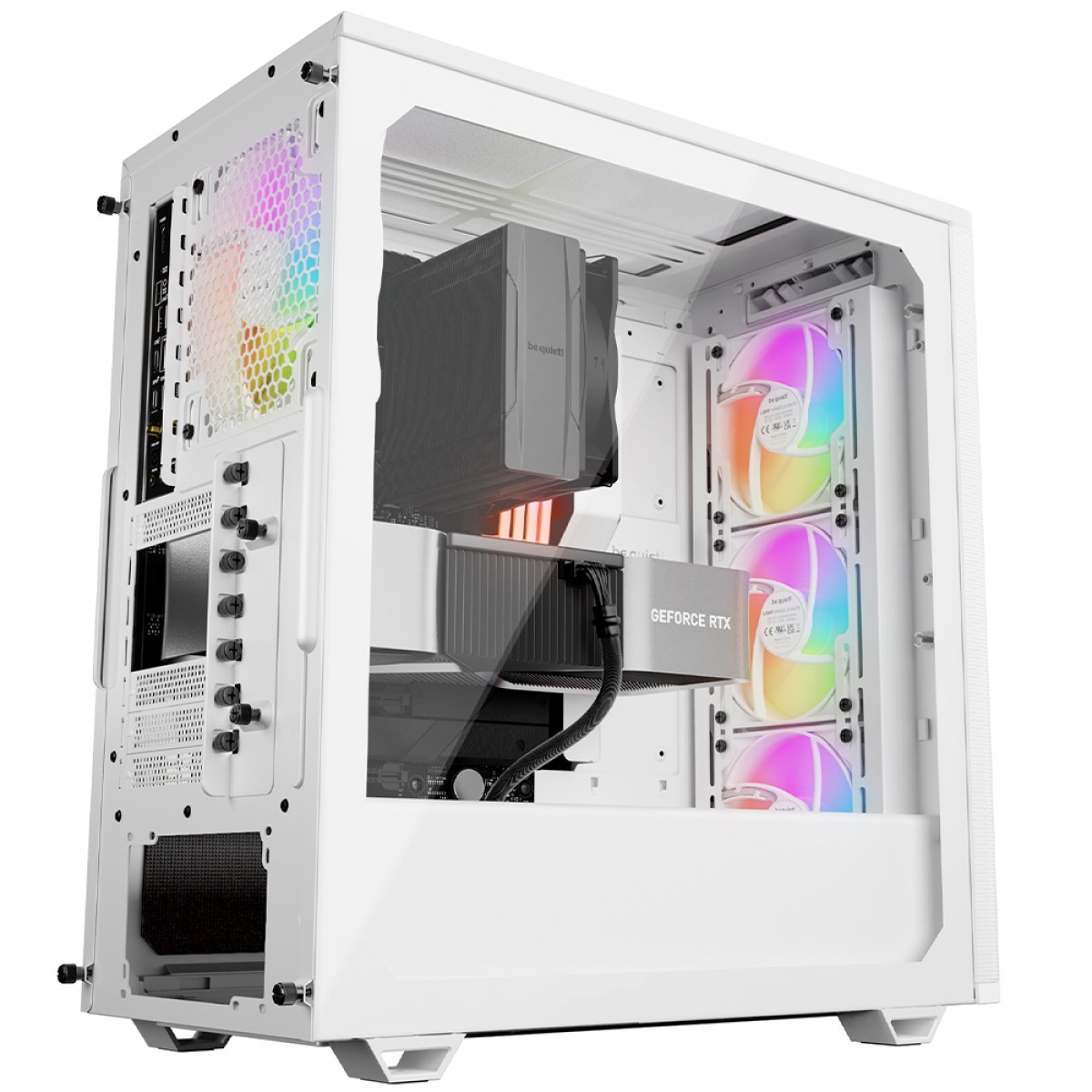 Gabinete Gamer Be Quiet Pure Base 501 LX, ARGB, Mid Tower, Vidro Temperado, ATX, Sem Fonte, Com 4 Fans, Branco, BGW79