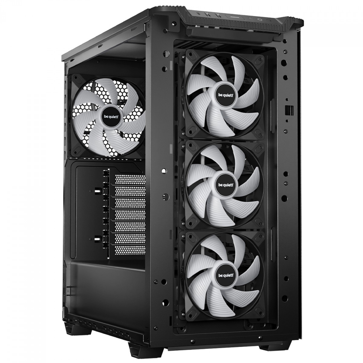 Gabinete Gamer Be Quiet Pure Base 501 LX, ARGB, Mid Tower, Vidro Temperado, ATX, Sem Fonte, Com 4 Fans, Preto, BGW78