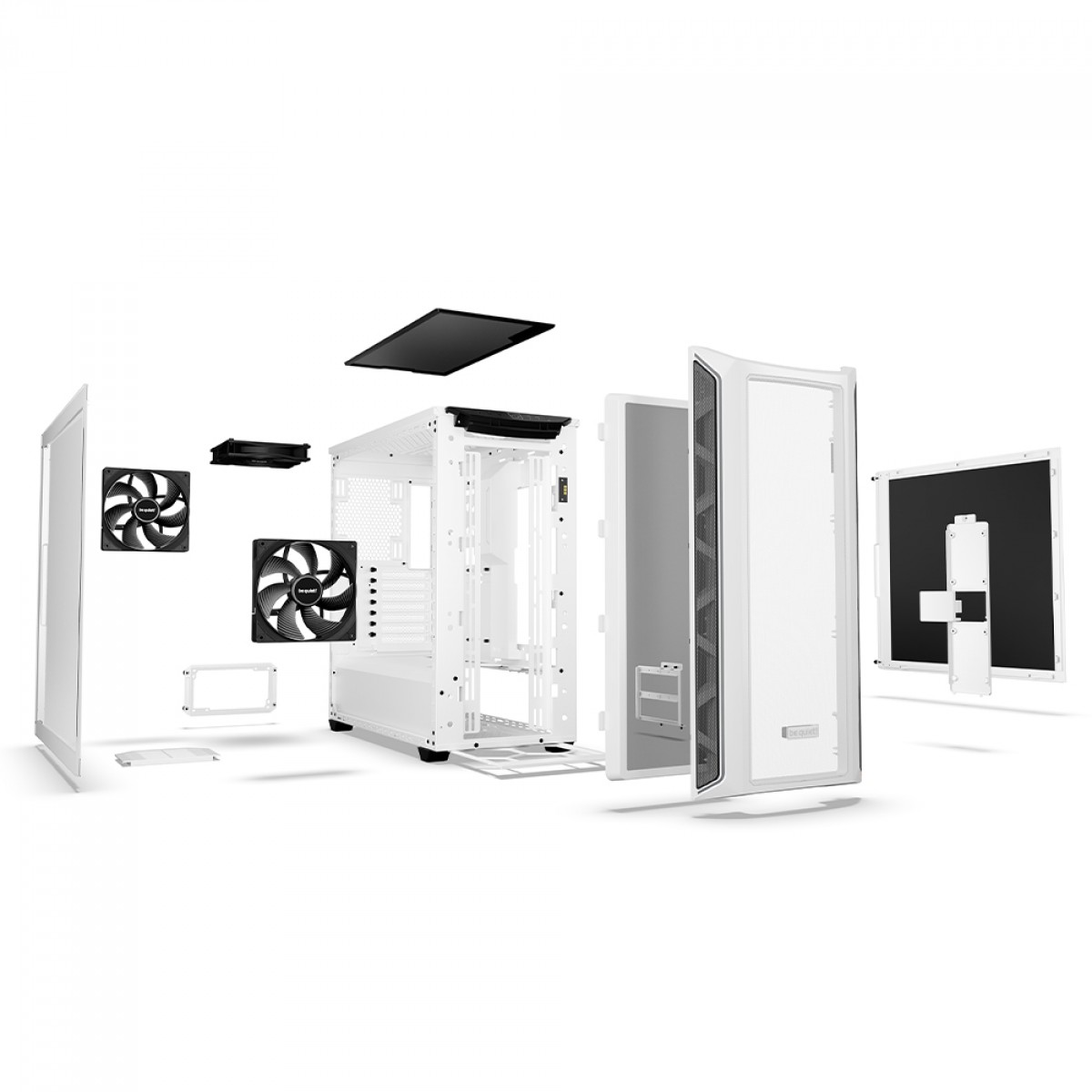 Gabinete Gamer Be Quiet Shadow Base 800 DX, Mid Tower, EATX, ARGB, Vidro Temperado, Com 3 Fans, Branco, BGW62
