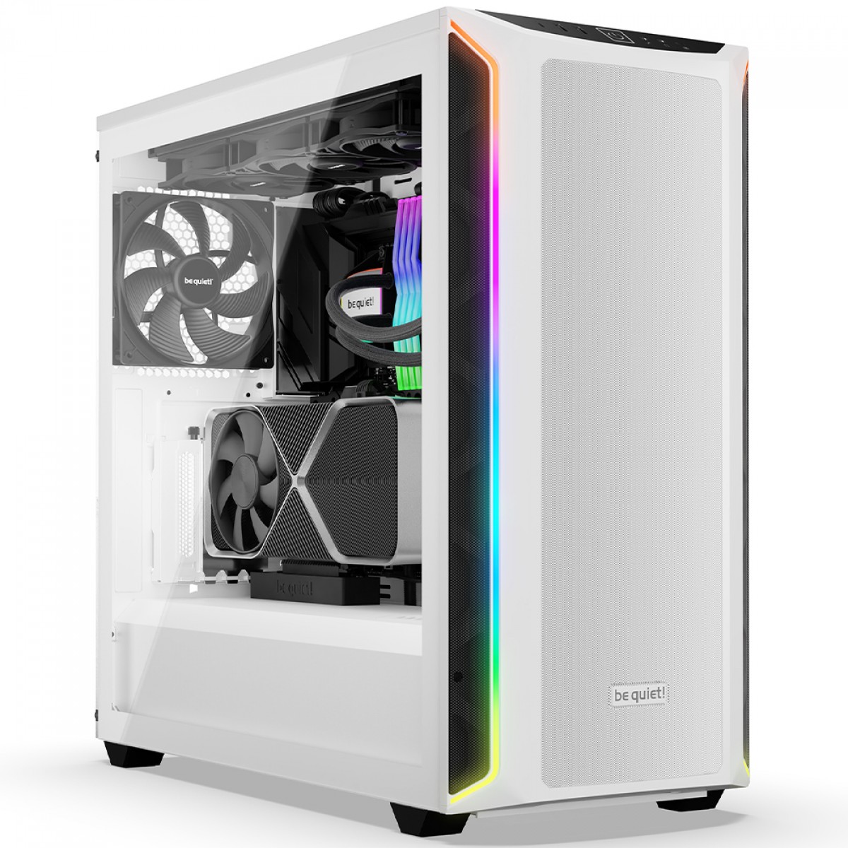 Gabinete Gamer Be Quiet Shadow Base 800 DX, Mid Tower, EATX, ARGB, Vidro Temperado, Com 3 Fans, Branco, BGW62