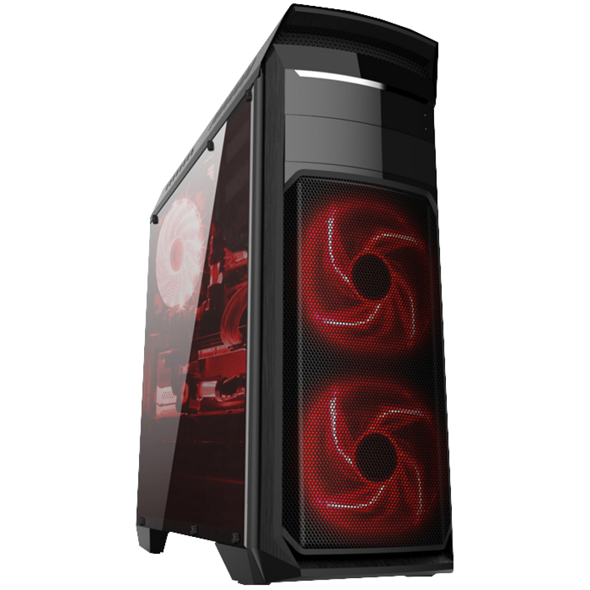 Gabinete Gamer Bluecase BG-110, Mid Tower, S-Fan, Lateral em Acrílico, Black, S-Fonte, 03888-MIKB 