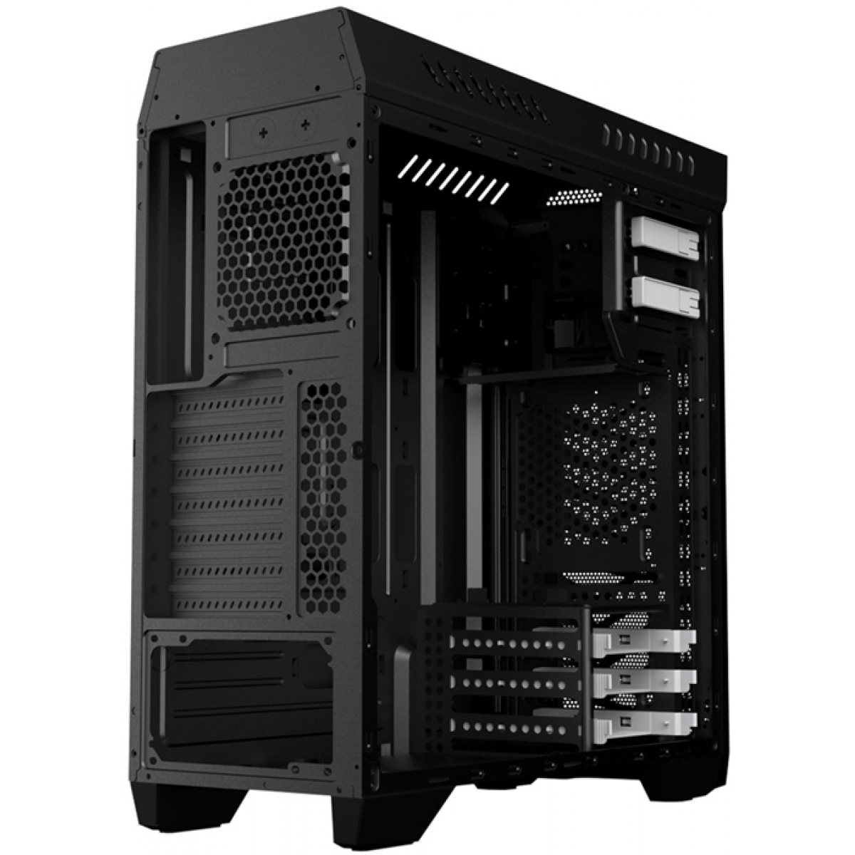 Gabinete Gamer Bluecase BG-110, Mid Tower, S-Fan, Lateral em Acrílico, Black, S-Fonte, 03888-MIKB 