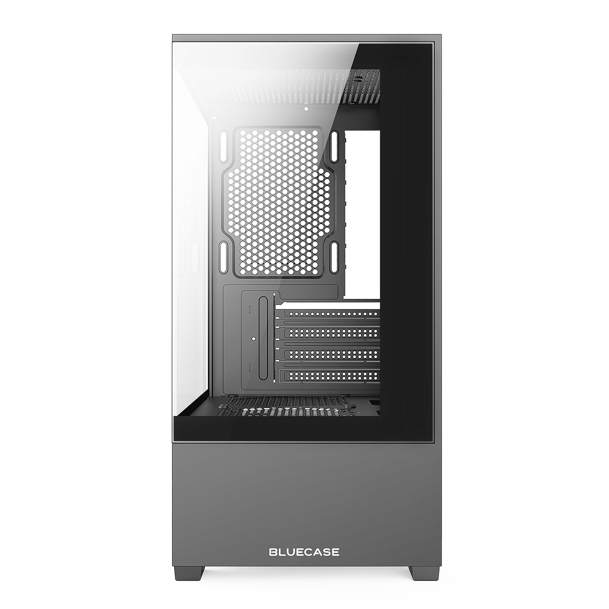 Gabinete Gamer Bluecase HIT BG-054, Mid Tower, Vidro Temperado, M-ATX, Cinza, Sem Fans