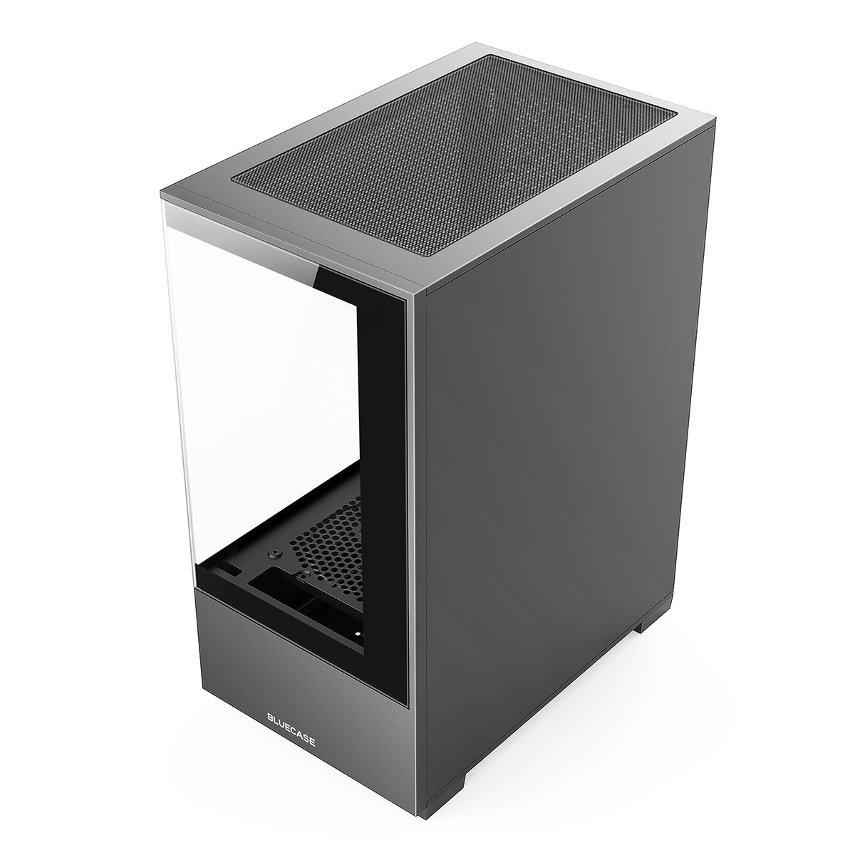 Gabinete Gamer Bluecase HIT BG-054, Mid Tower, Vidro Temperado, M-ATX, Cinza, Sem Fans