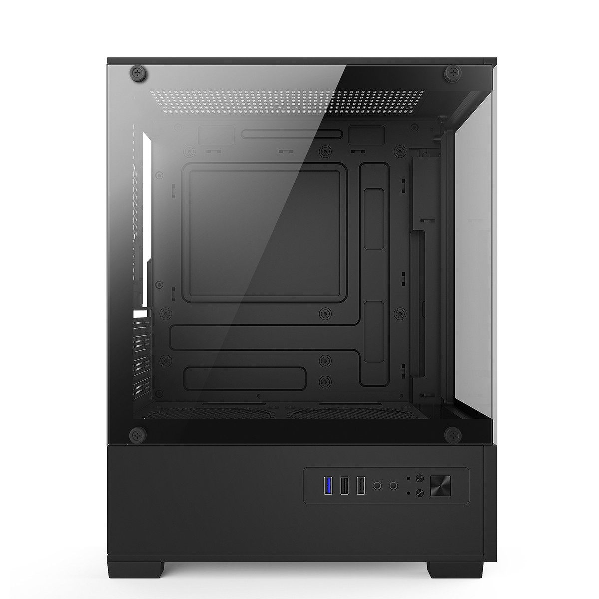 Gabinete Gamer Bluecase HIT BG-054, Mid Tower, Vidro Temperado, M-ATX, Preto, Sem Fans