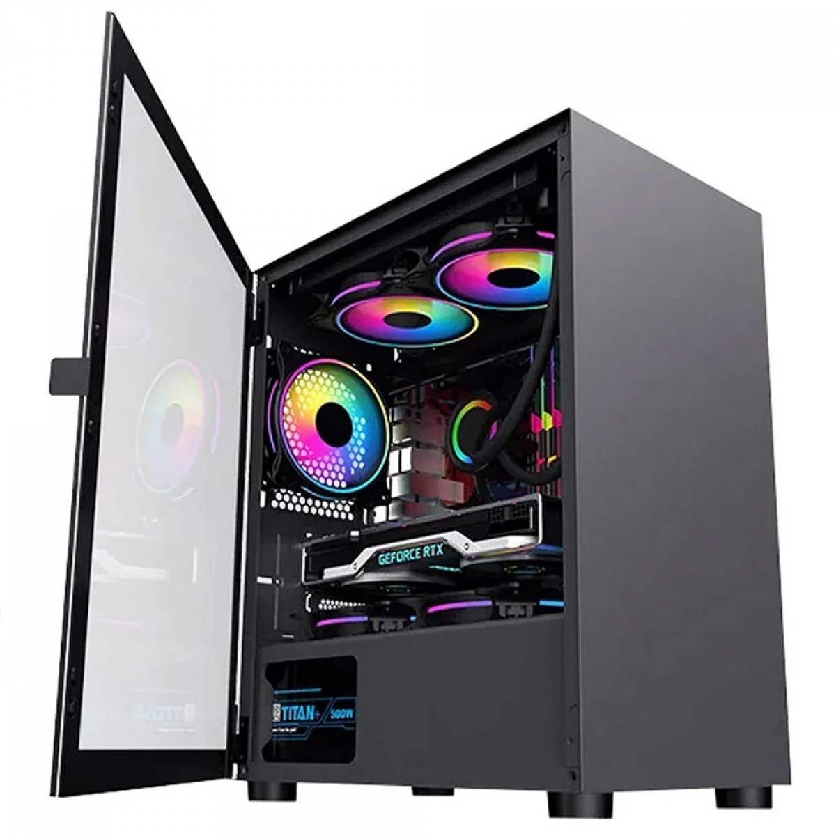 Gabinete Gamer BRX Blazer, Mid Tower, Vidro Temperado, M-ATX, Sem Fans, Preto, CA-033
