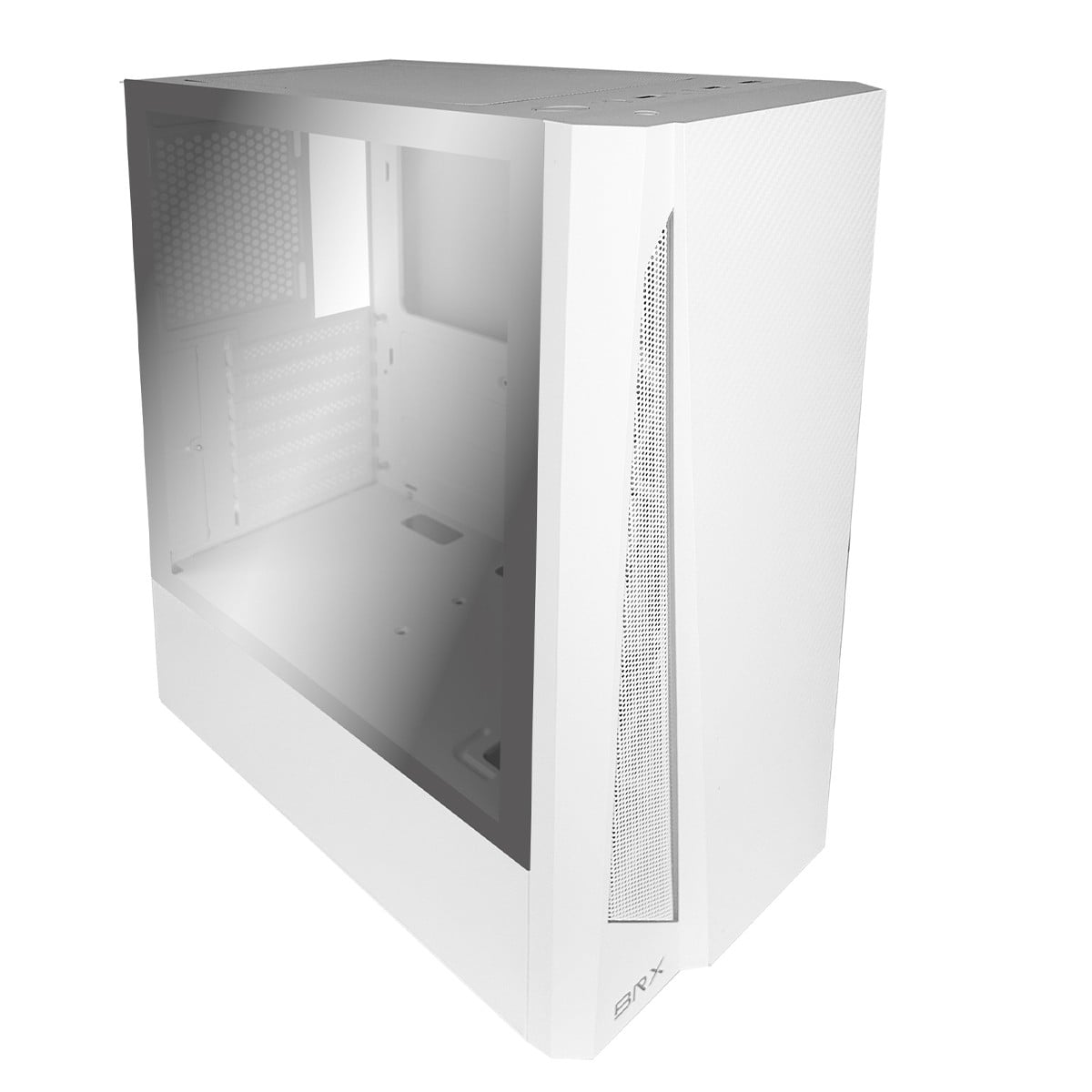 Gabinete Gamer BRX Phantom White R05W, Mid Tower, ATX, Vidro Temperado, Branco, Sem Fonte, Sem Fans