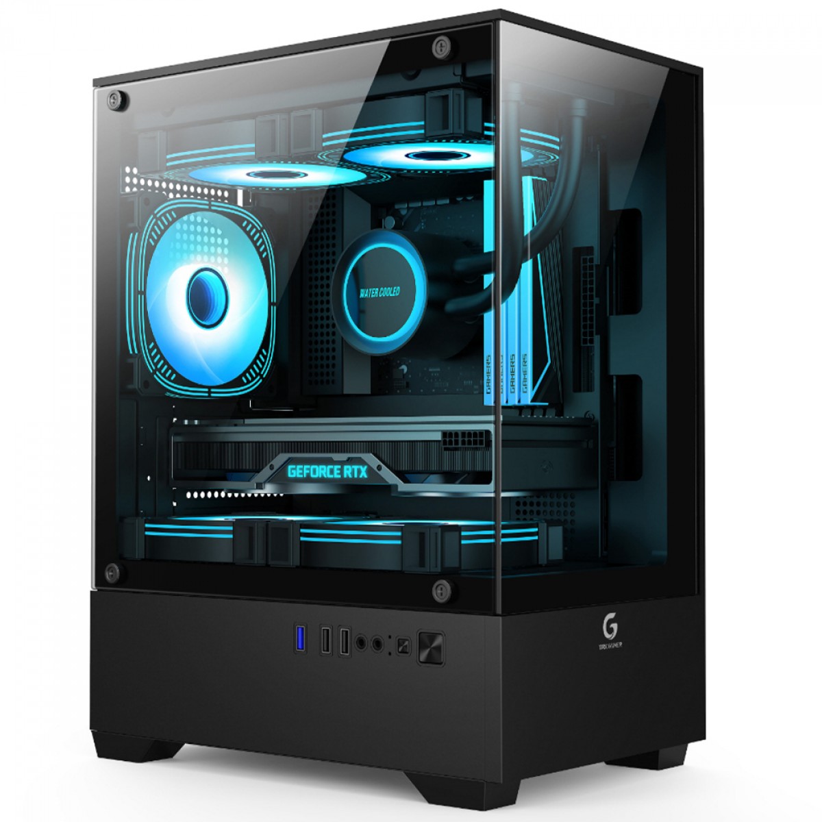 Gabinete Gamer BRX R31B, Mid Tower, Vidro, mATX, Com 3 Fans, Preto