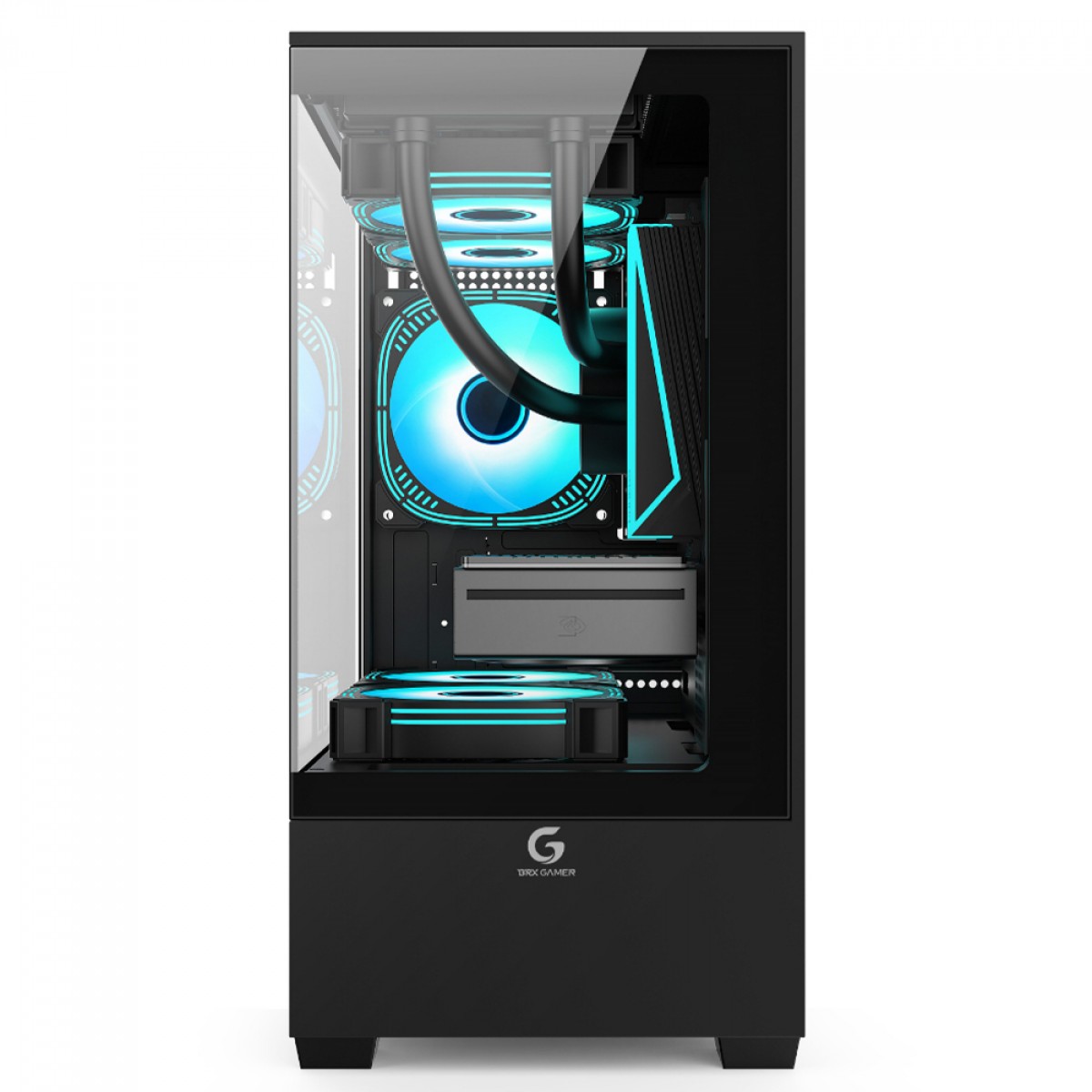 Gabinete Gamer BRX R31B, Mid Tower, Vidro, mATX, Com 3 Fans, Preto