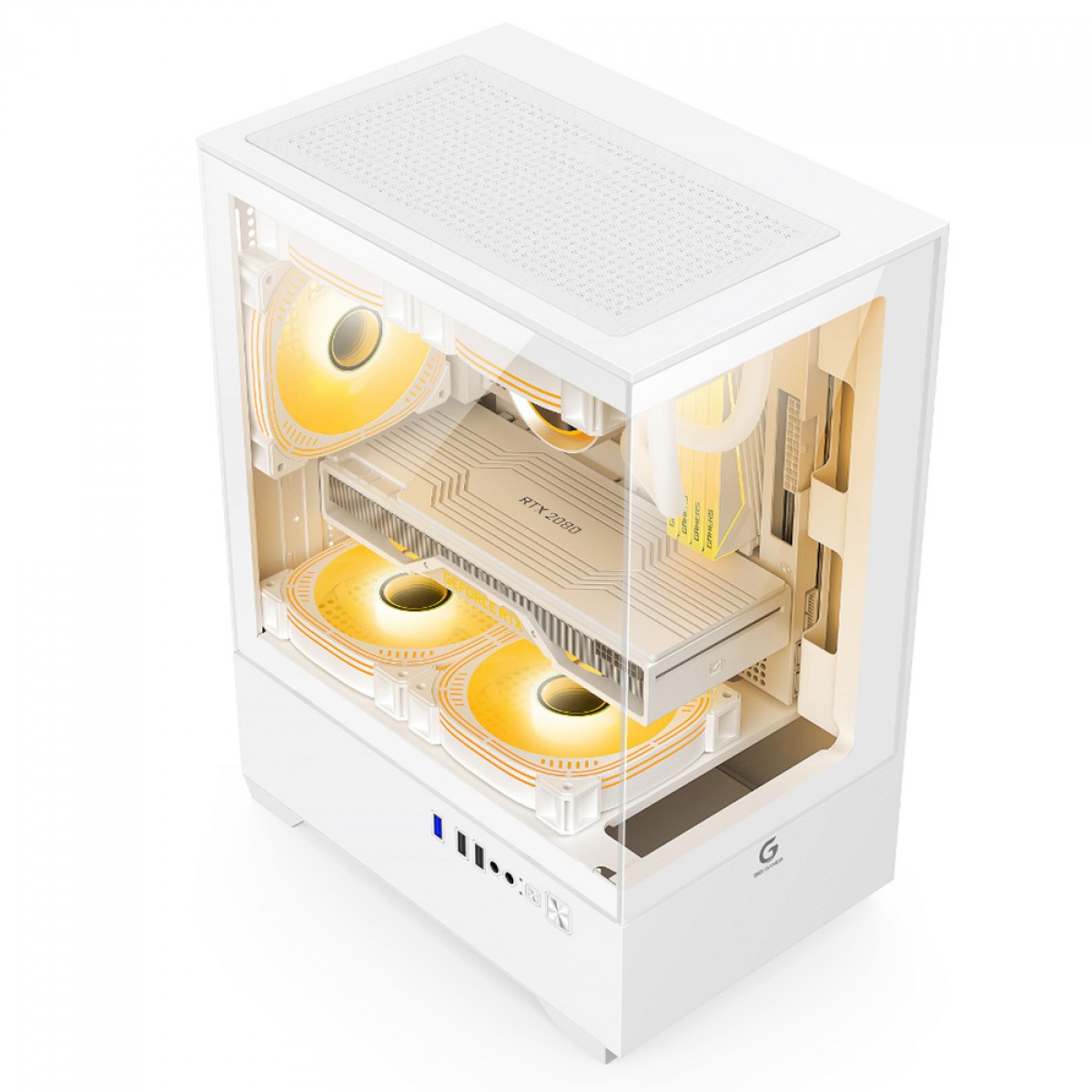 Gabinete Gamer BRX R31W, Mid Tower, Vidro, mATX, Com 3 Fans, Branco