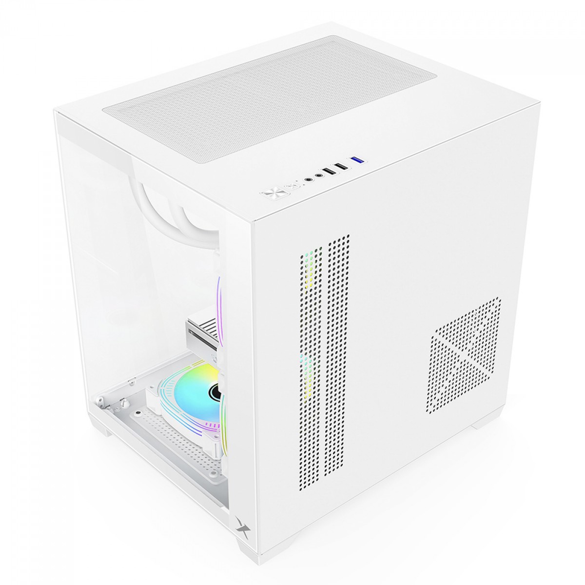 Gabinete Gamer BRX Xtreme Glacier, Mid Tower, Vidro Temperado, Com 3 Fans, Branco, R41W