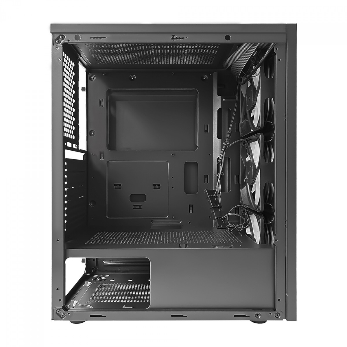 Gabinete Gamer BRX Zephyra CA-056, Mid Tower, Vidro Temperado, ATX, Preto, Com 3 Fans, Sem Fonte