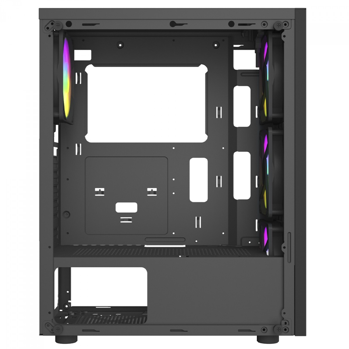 Gabinete Gamer BRX Zephyra CA-056, Mid Tower, Vidro Temperado, ATX, Preto, Com 3 Fans, Sem Fonte