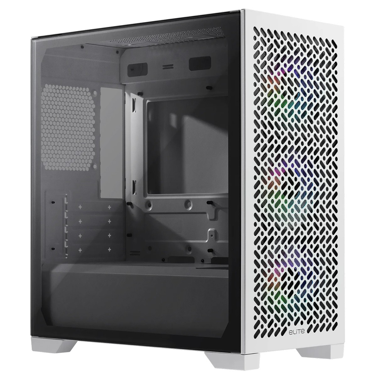 Gabinete Gamer Cooler Master Elite 302, ARGB, Vidro Temperado, Mid Tower, mATX, Com 3 Fans, Branco, E302-WGNN-SAZ