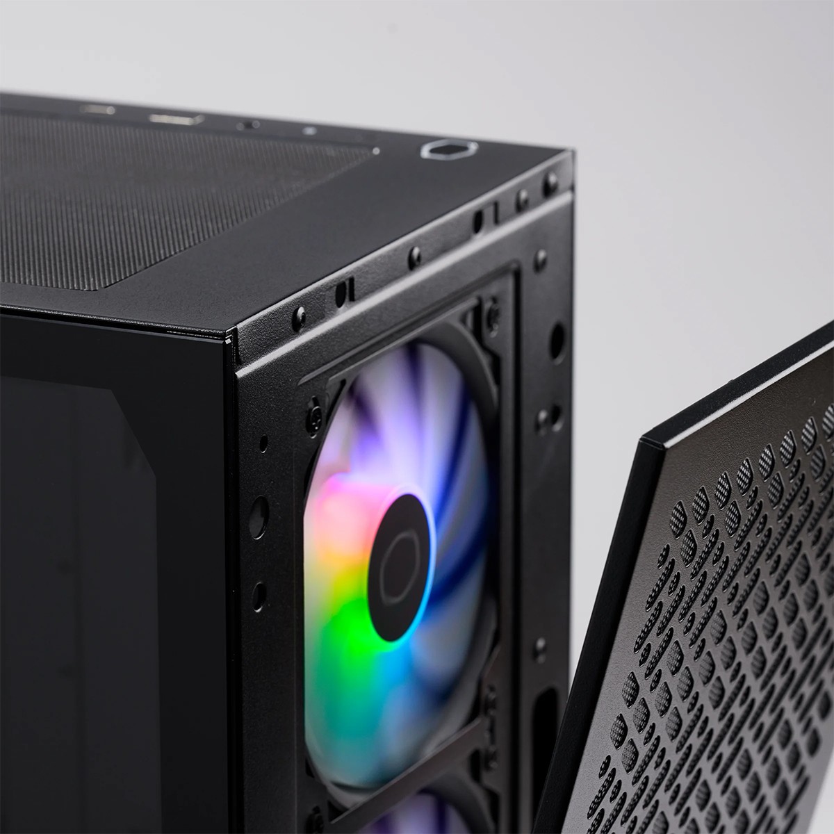 Gabinete Gamer Cooler Master Elite 302, ARGB, Vidro Temperado, Mid Tower, mATX, Com 3 Fans, Preto, E302-KGNN-S00
