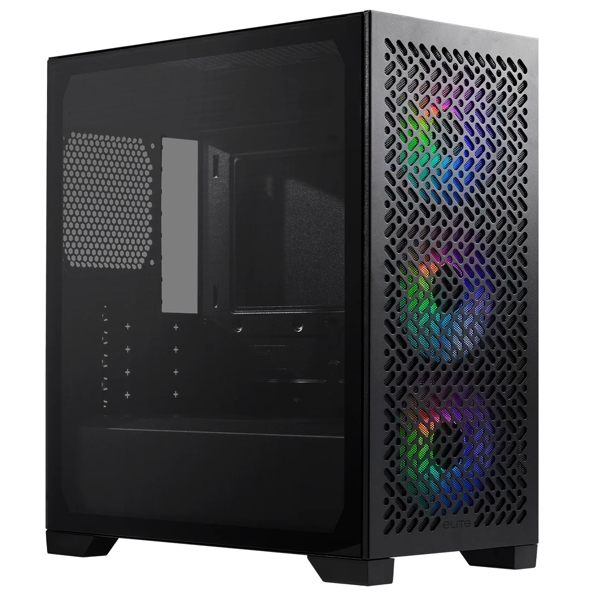 Gabinete Gamer Cooler Master Elite 302, ARGB, Vidro Temperado, Mid Tower, mATX, Com 3 Fans, Preto, E302-KGNN-SAZ