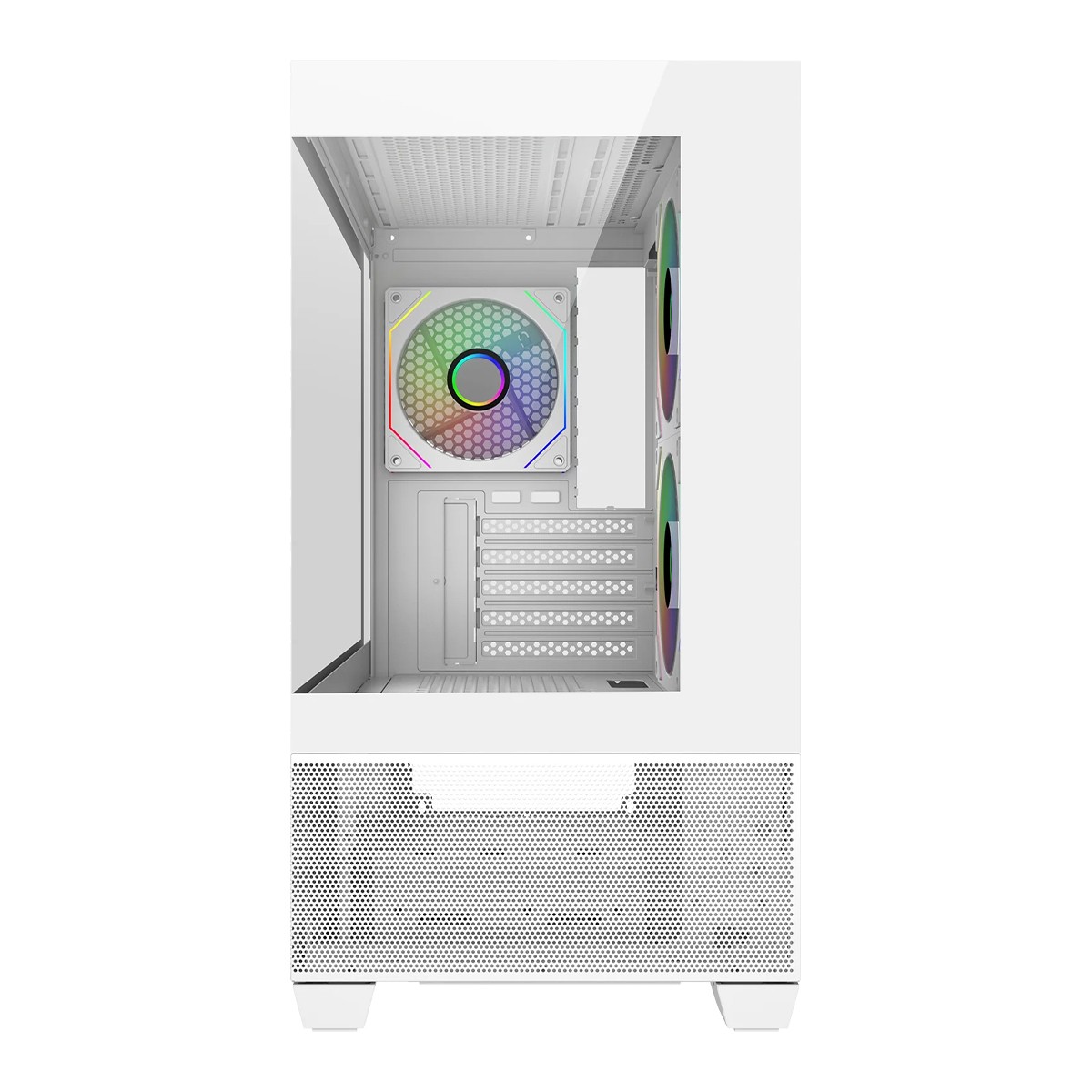 Gabinete Gamer Cooler Master Elite 490, Vidro Temperado, Mini Tower, mATX, Com 3 Fans ARGB, Branco, E490-WHNN-S00