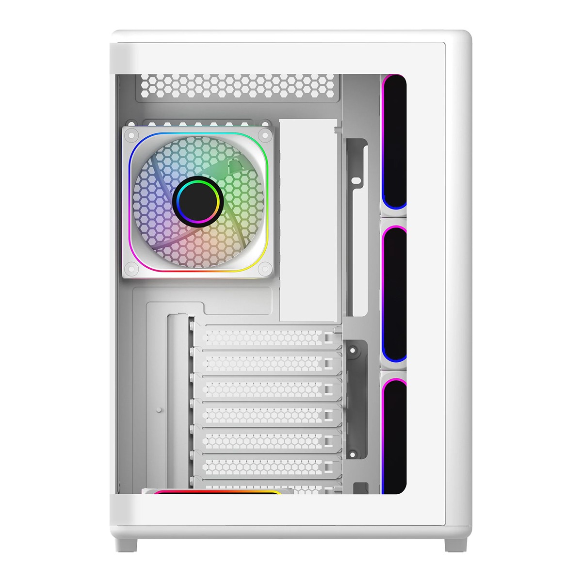 Gabinete Gamer Cooler Master Elite 600, ARGB, Mid-Tower, Vidro Temperado, ATX, Branco, Sem Fonte, Com 7 Fans, E600-WGNN-S02