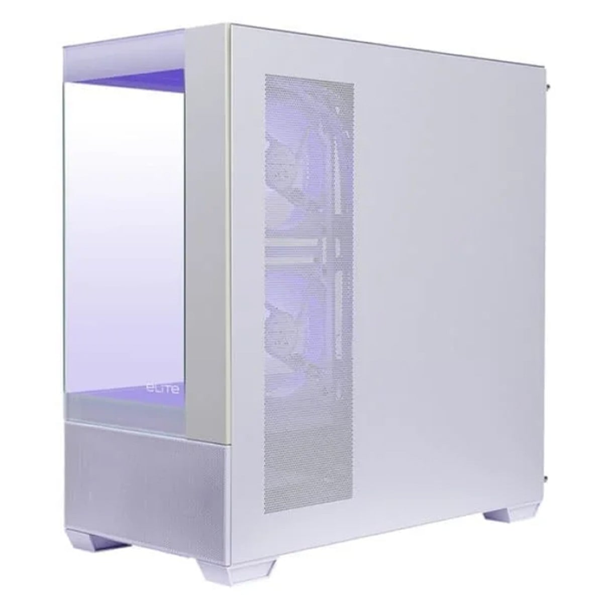 Gabinete Gamer Cooler Master Elite 690 Wood, Vidro Temperado, Mid Tower, ATX, Com 3 Fans, Branco, E690-WHNN-S00