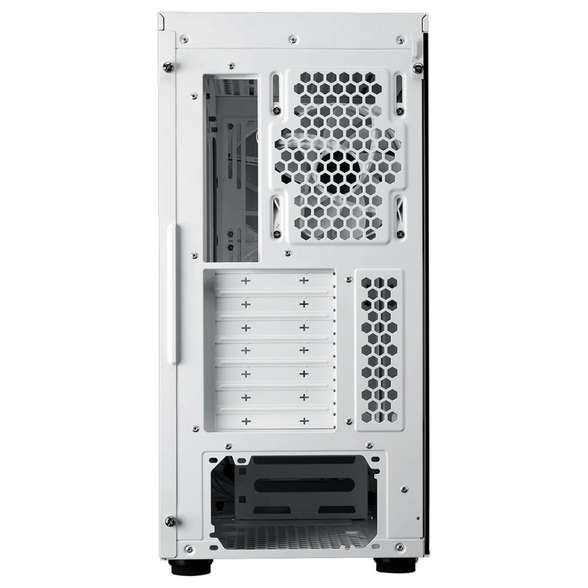 Gabinete Gamer Cooler Master MasterBox 600, Mid Tower, Vidro Temperado, ATX, Sem Fonte, Com 3 Fans ARGB, White, MB600-WGNN-S00