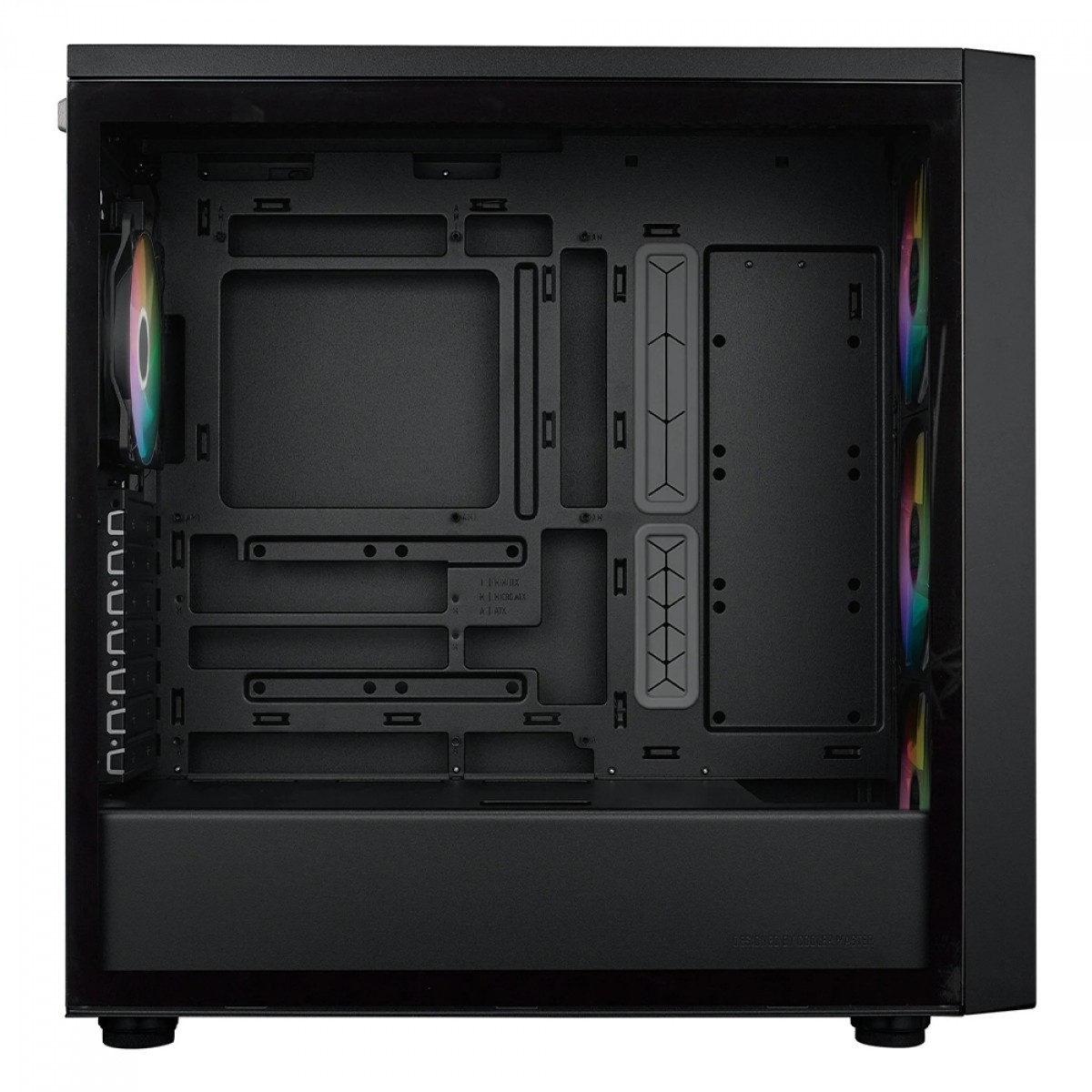 Gabinete Gamer Cooler Master MasterBox 600, Mid Tower, Vidro Temperado, ATX, Sem Fonte, Com 4 Fans ARGB, MB600-KGNN-S00