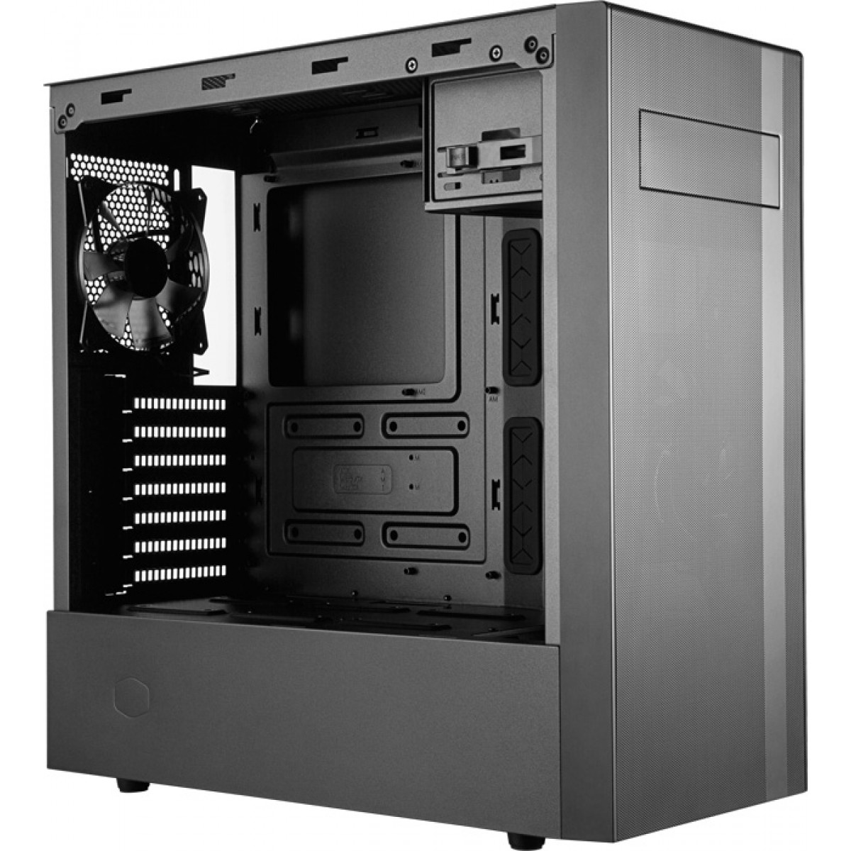 Gabinete Gamer Cooler Master, MasterBox NR600, Mid Tower, Vidro Temperado, Black, Sem Fonte, Com 2 Fans, MCB-NR600-KG5N-S00
