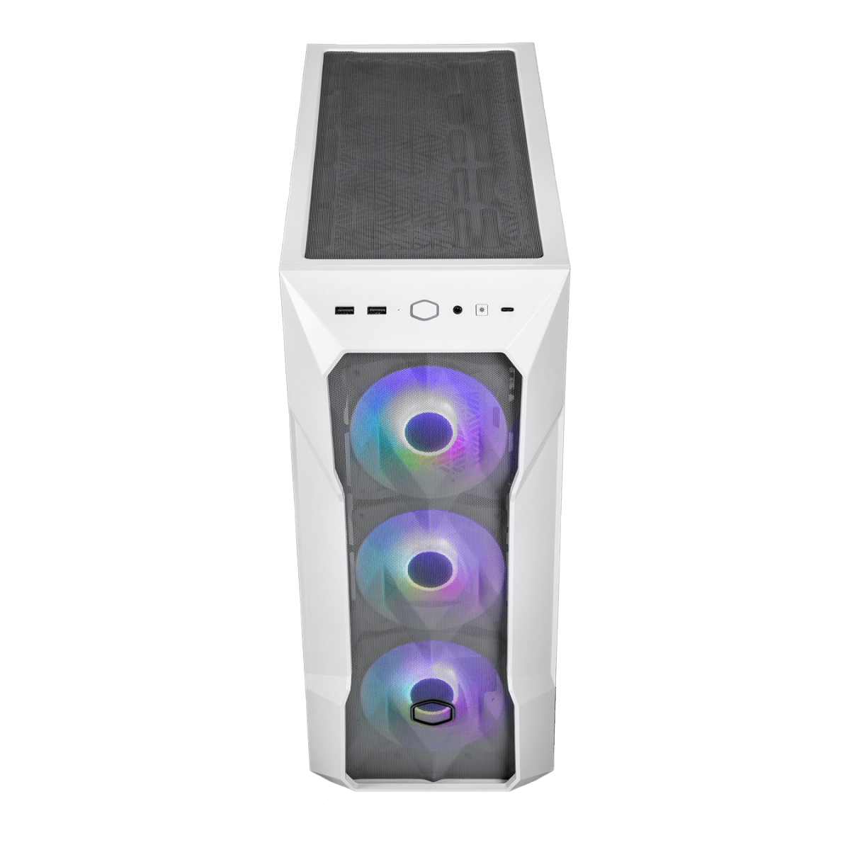 Gabinete Gamer Cooler Master Masterbox TD500 Mesh V2, Mid Tower, ATX, Vidro Temperado, Sem Fonte, Com 3 Fan, ARGB, White, TD500V2-WGNN-S00