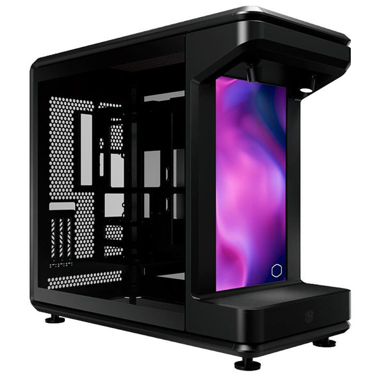 Gabinete Gamer Cooler Master MasterFrame 360 Stage, ARGB, Display LCD, Vidro Temperado, Mid Tower, ATX, Preto, MF360-KHNN-S02