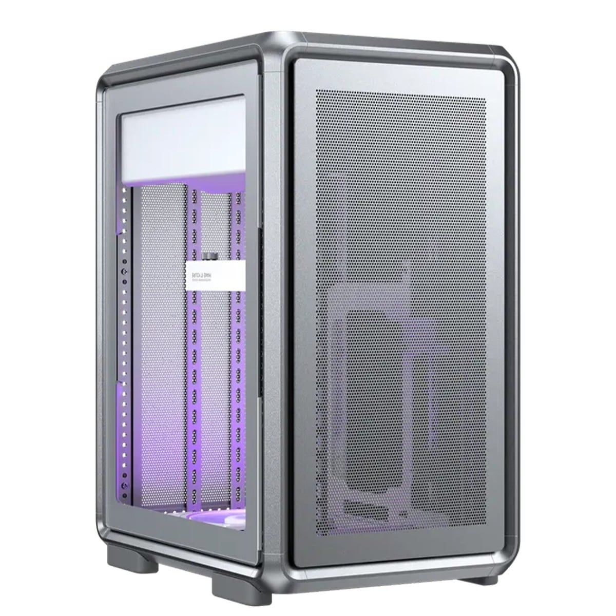 Gabinete Gamer Cooler Master MasterFrame 400 Mesh, ARGB, Mid-Tower, Vidro Temperado, M-ATX, Prata, Com 1 Fan, MF400M-SHNN-S00