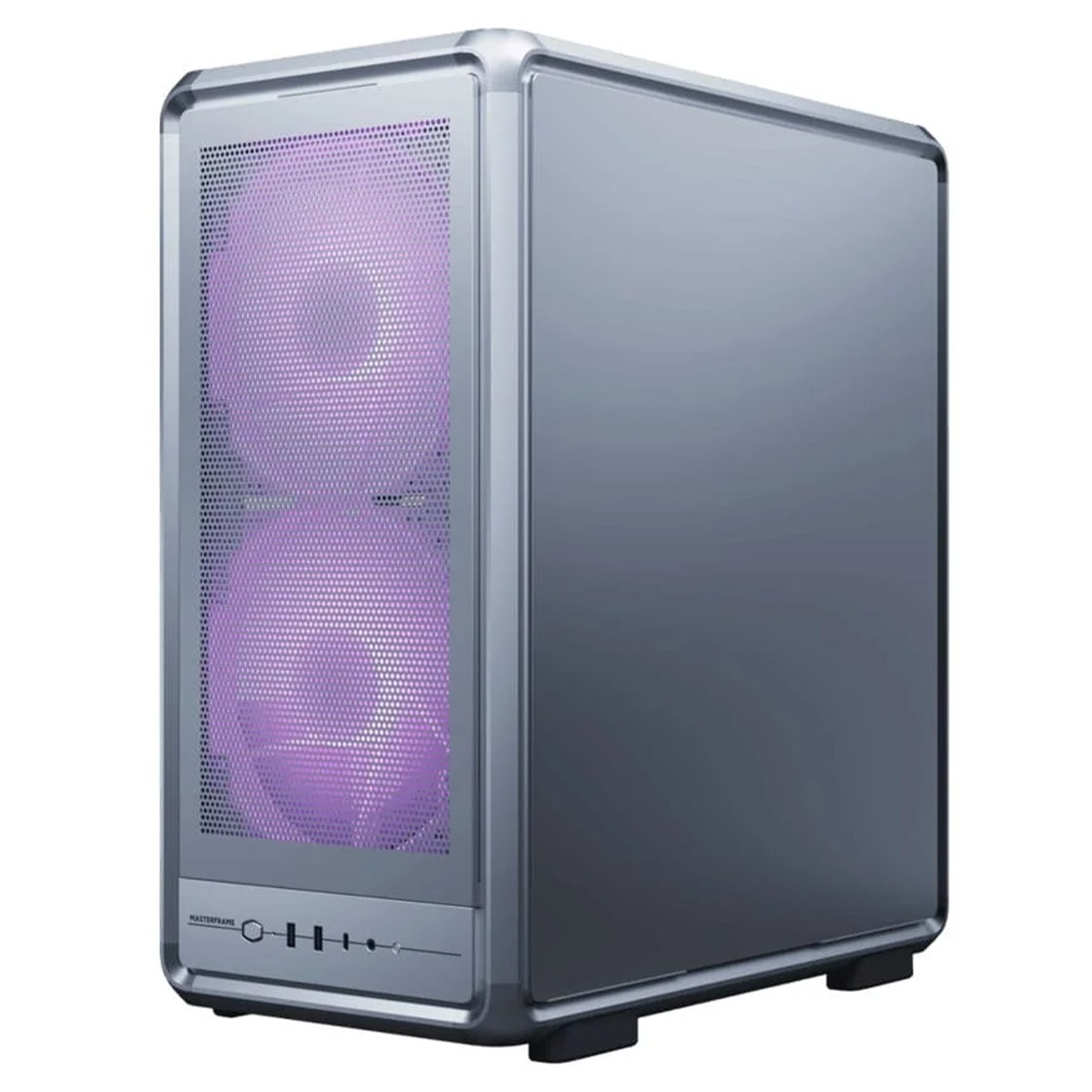 Gabinete Gamer Cooler Master MasterFrame 500 Mesh, ARGB, Mid-Tower, Vidro Temperado, E-ATX, Prata, Com 3 Fans, MF500M-SHNN-S01