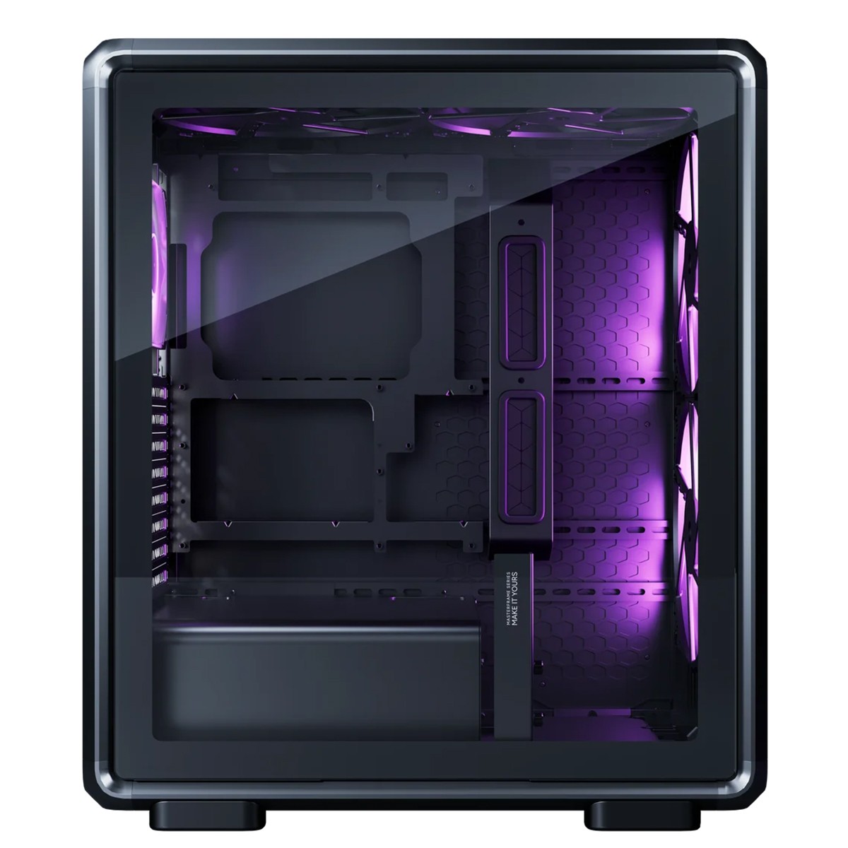 Gabinete Gamer Cooler Master MasterFrame 500 Mesh, ARGB, Mid-Tower, Vidro Temperado, E-ATX, Preto, Com 3 Fans, MF500M-KHNN-S01