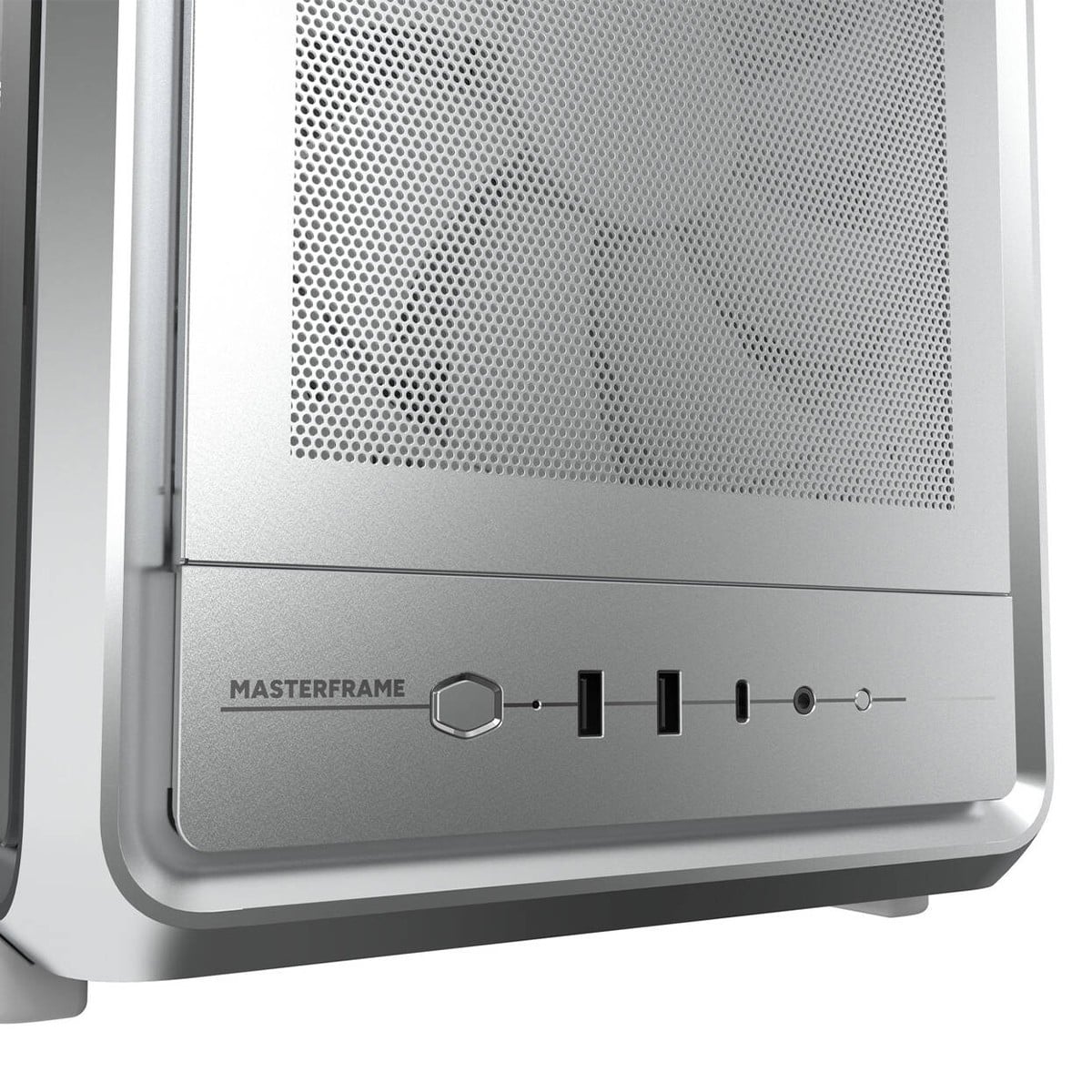 Gabinete Gamer Cooler Master MasterFrame 500 Mesh, Mid-Tower, Vidro Temperado, E-ATX, Prata, Com 3 Fans, MF500M-SHNN-S00