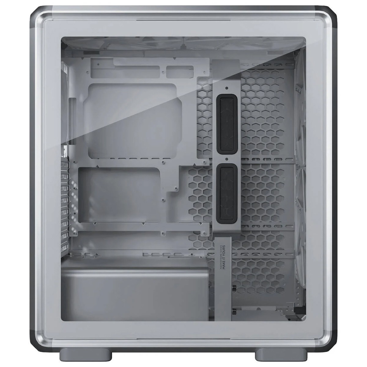 Gabinete Gamer Cooler Master MasterFrame 500 Mesh, Mid-Tower, Vidro Temperado, E-ATX, Prata, Com 3 Fans, MF500M-SHNN-S00