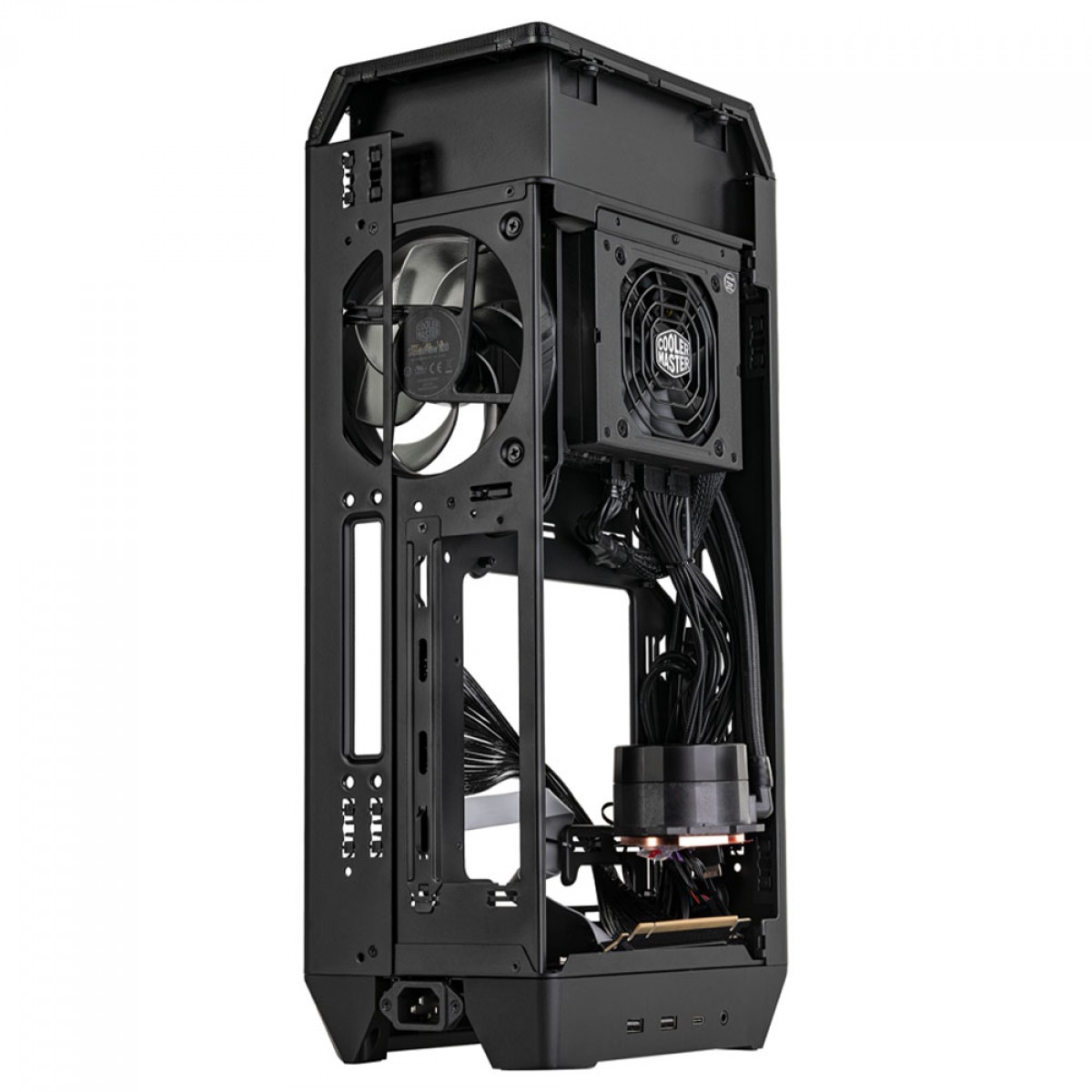 Gabinete Gamer Cooler Master Ncore 100 Max, Mini Tower, Mini ITX, Fonte 850W, Water Cooler 120mm, 1 fan, Bronze, NR100-ZNNN85-SL0
